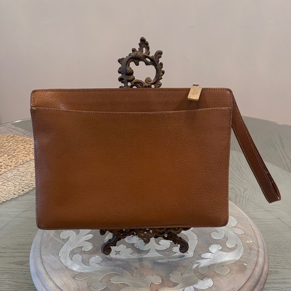 Vintage Celine leather wristlet bag-Made in Italy. Unisex.